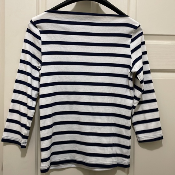 Zara navy white striped top (sz m) - Picture 7 of 7